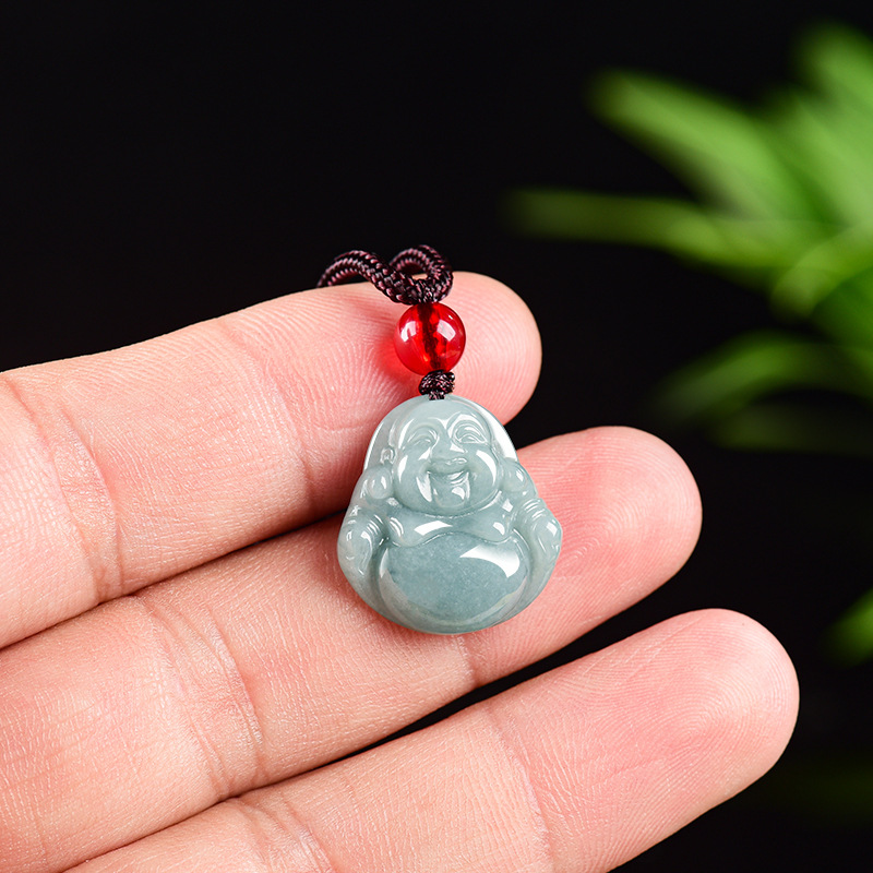 Usa Vintage Fashion - Myanmar Jadeïet Guanyin Boeddha Hanger Ketting