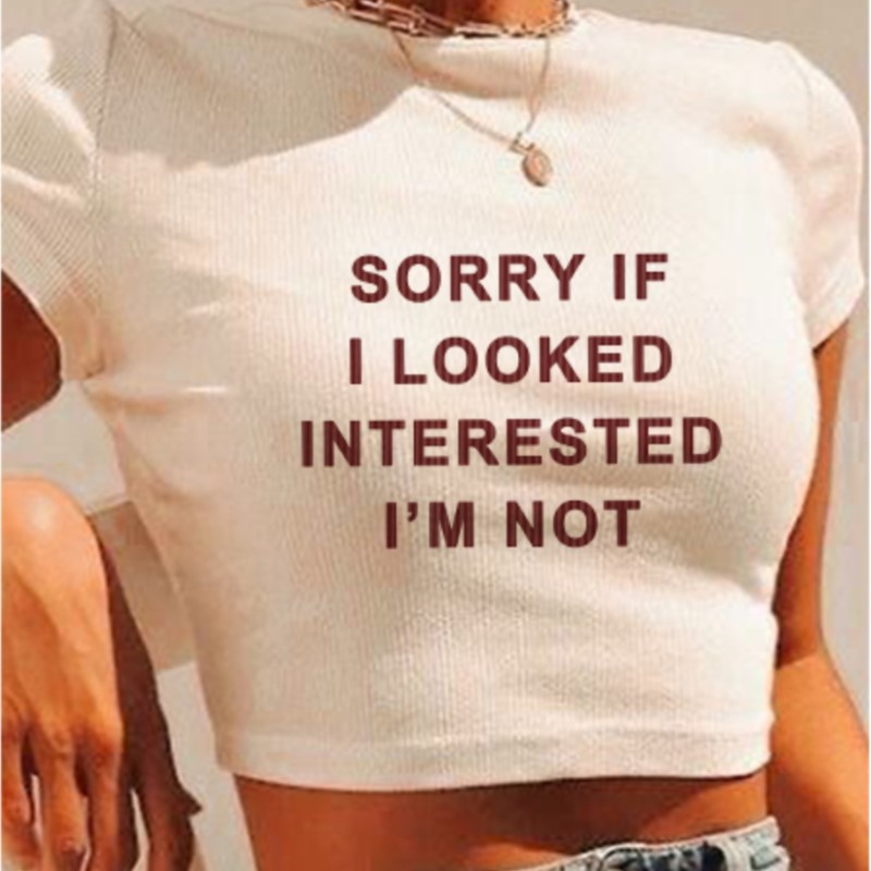 Vintage Fashion Club - Y 2K Crop Top Zomer Letterprint