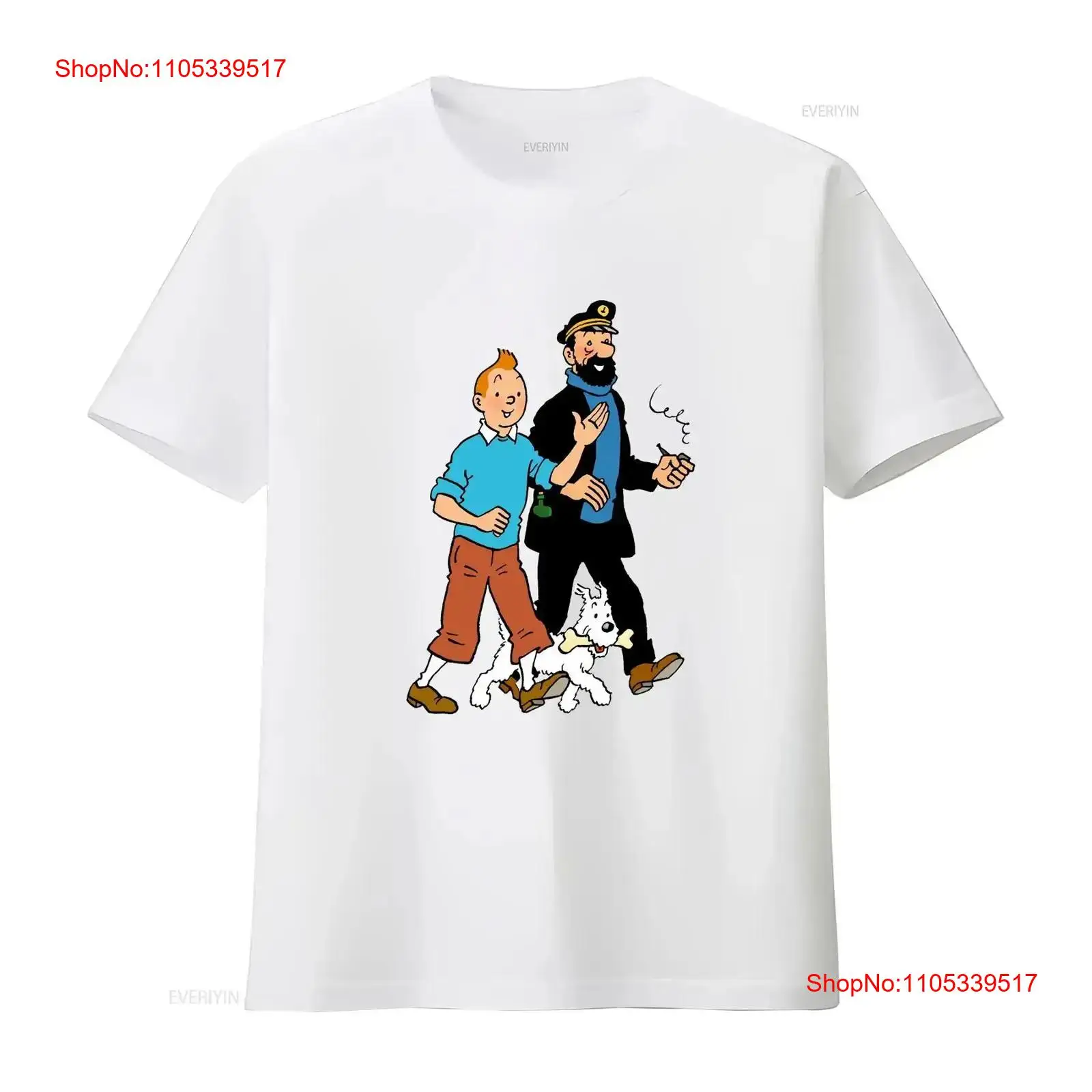 Vintage Fashion Knitwear - Walking With Captain Haddock Comics T-shirt