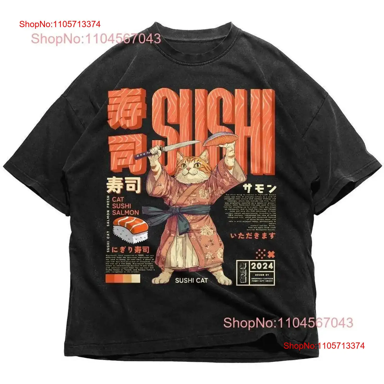 Vintage Fashion In Tokyo - Sushi Cat Japans T-shirt Retro Tokyo
