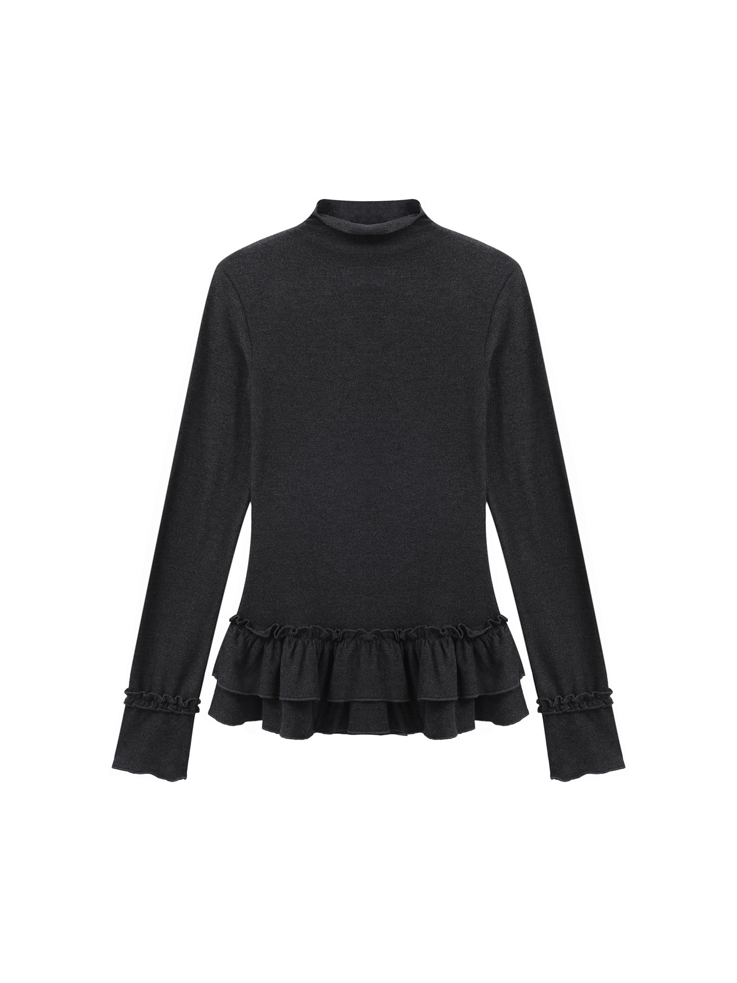 Turtleneck Knit 90S - Dames Bruin Gotisch T-shirt Harajuku Y2k