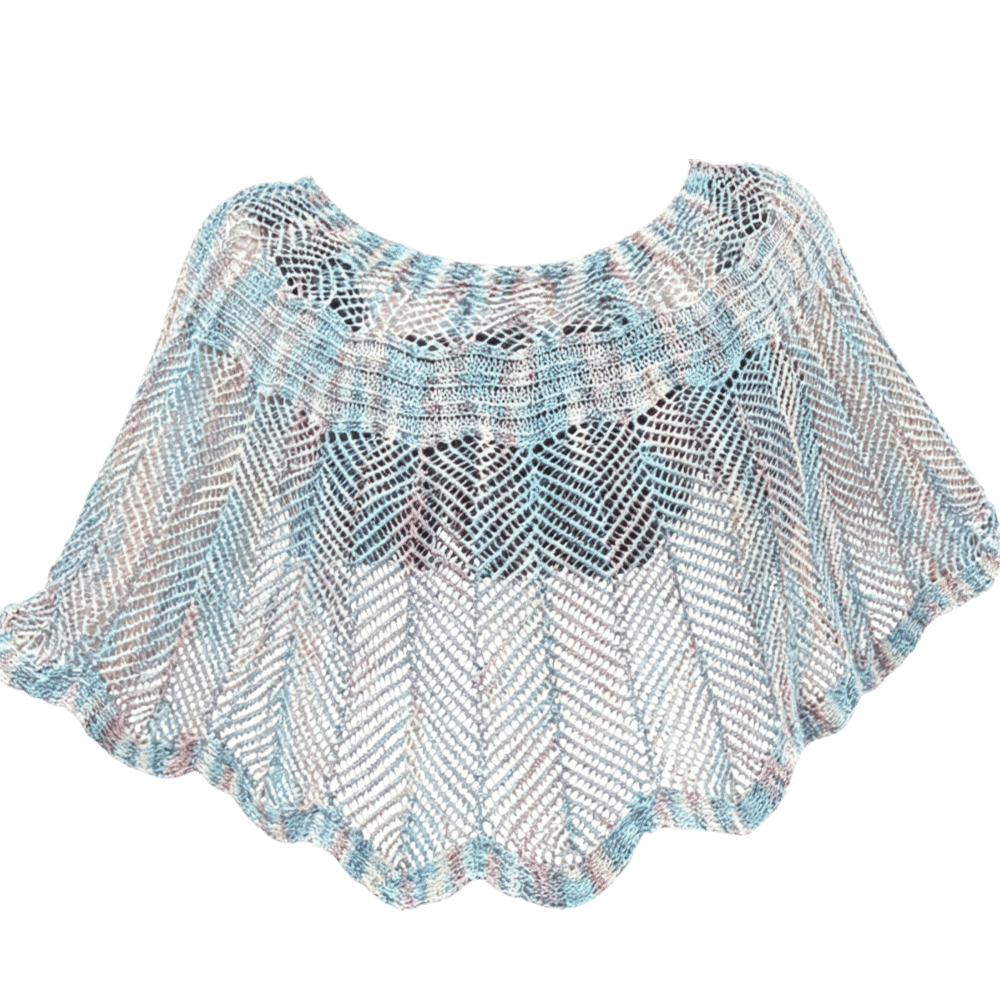 Vintage Fashion Knitwear - Pullover-stijl gehaakte sjaal met parelbroche, vintage