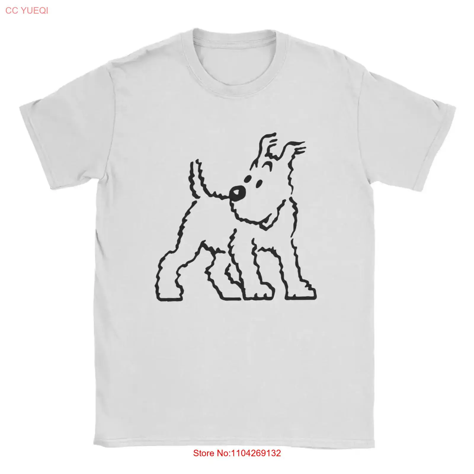 Vintage Fashion Knitwear - Snowy Dog Captain Haddock T-shirt Heren