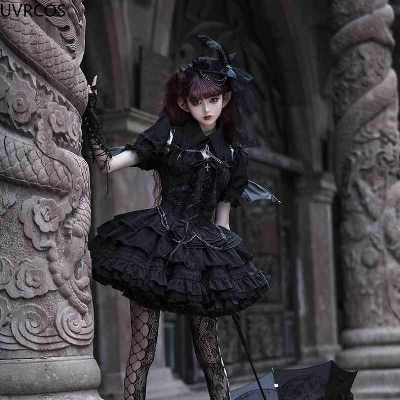 Vintage Y2K - Victoriaanse gotische Lolita Jsk jurk Vintage