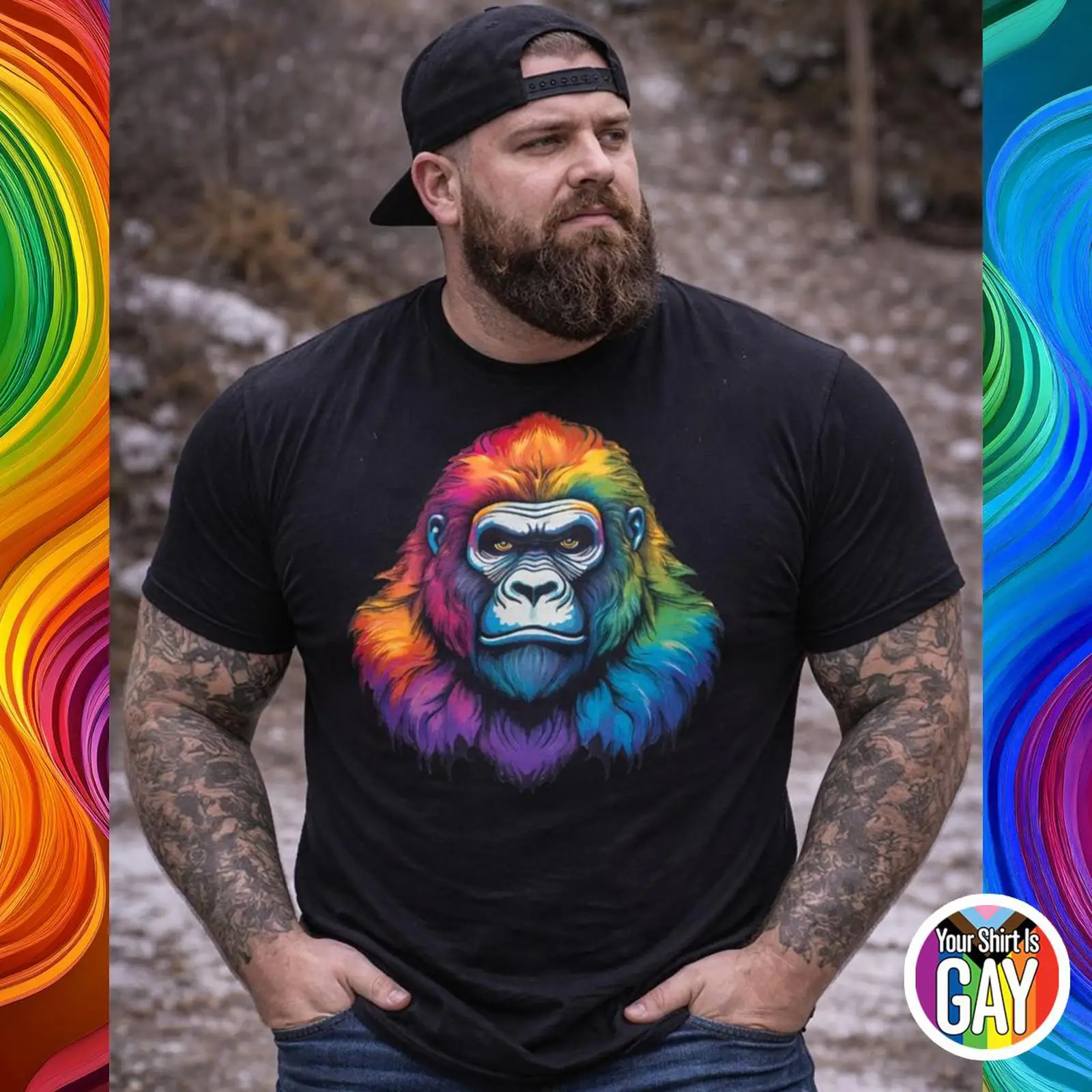 Gay Gorilla Pride T-shirt Rain - Vintage Fashion Community recensie en prijs