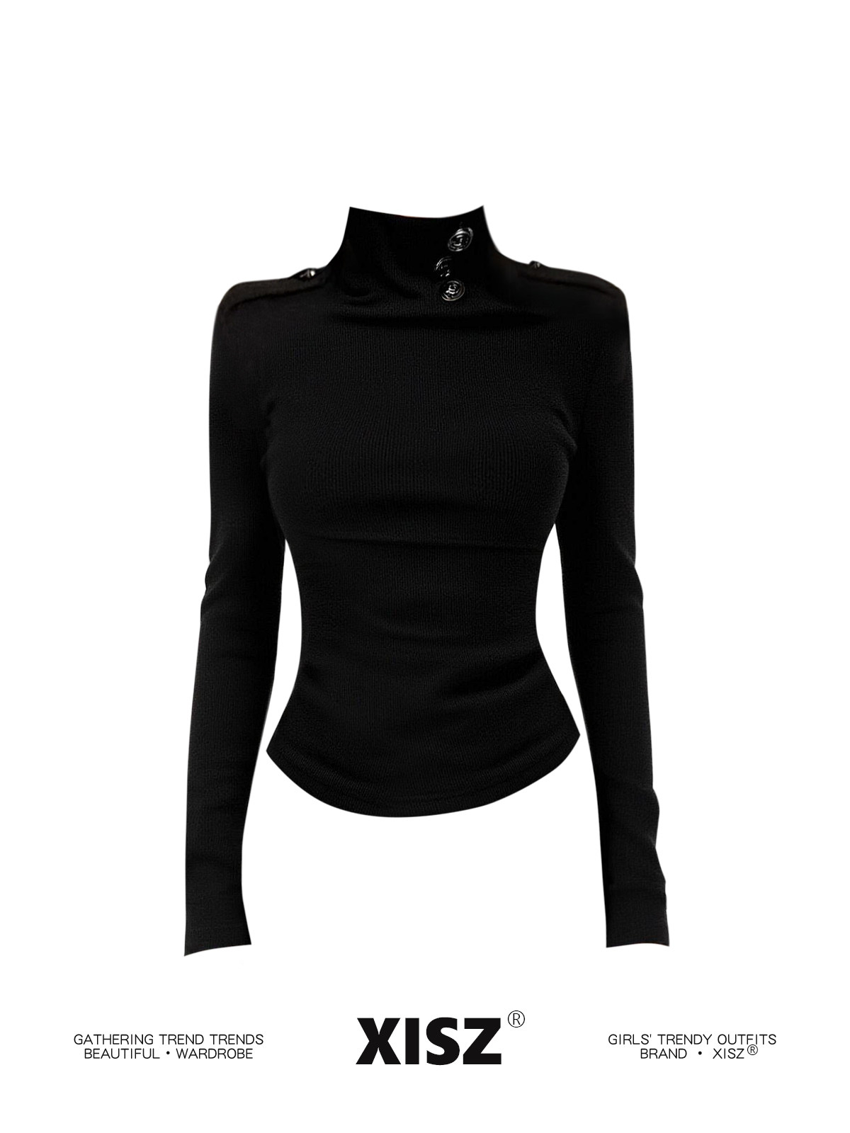 Dames Zwart Gotisch T-shirt Ha - Turtleneck Knit 90S recensie en prijs