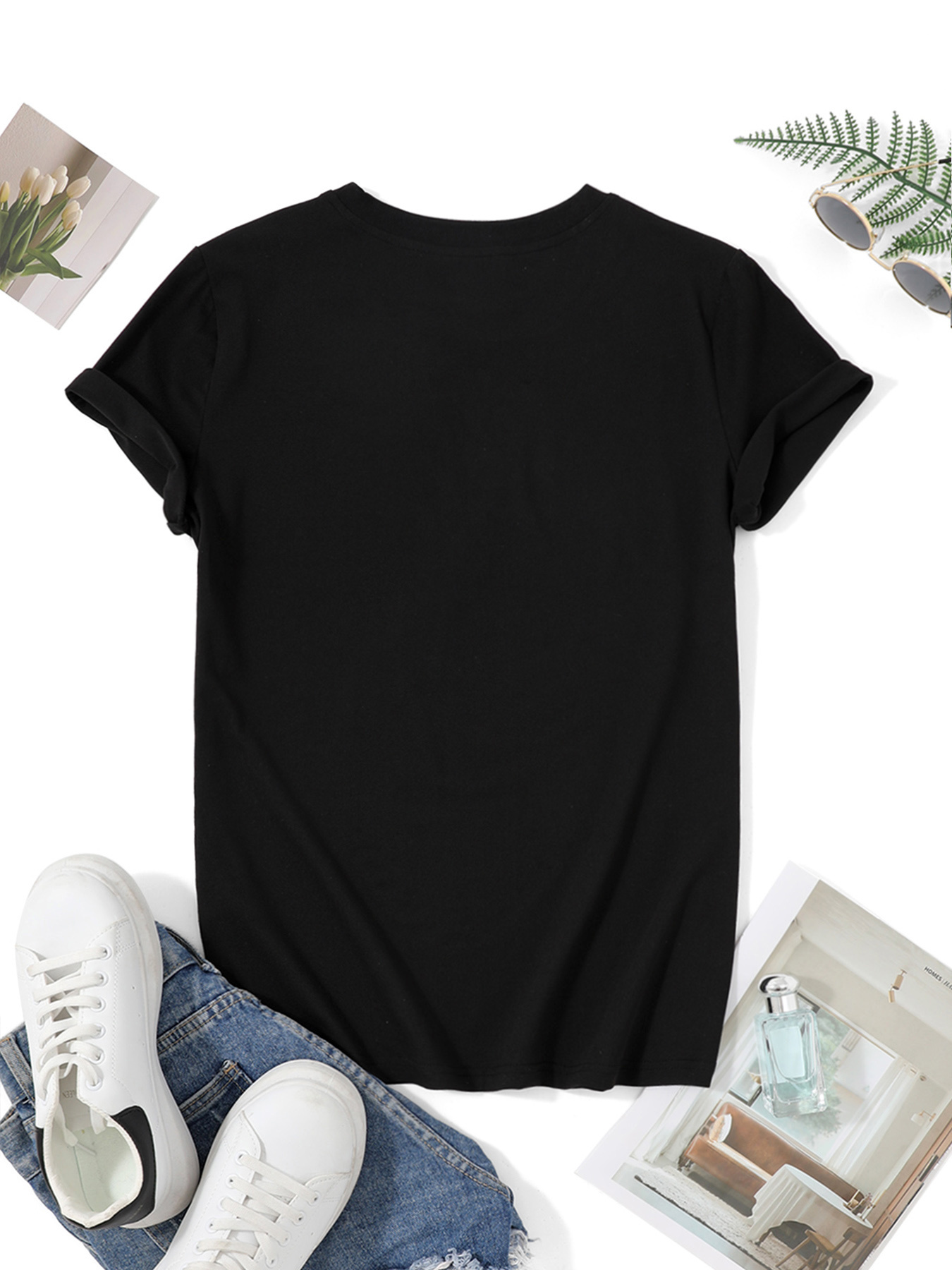 Dames zwart T-shirt met ronde  - Vintage Fashion Club recensie en prijs