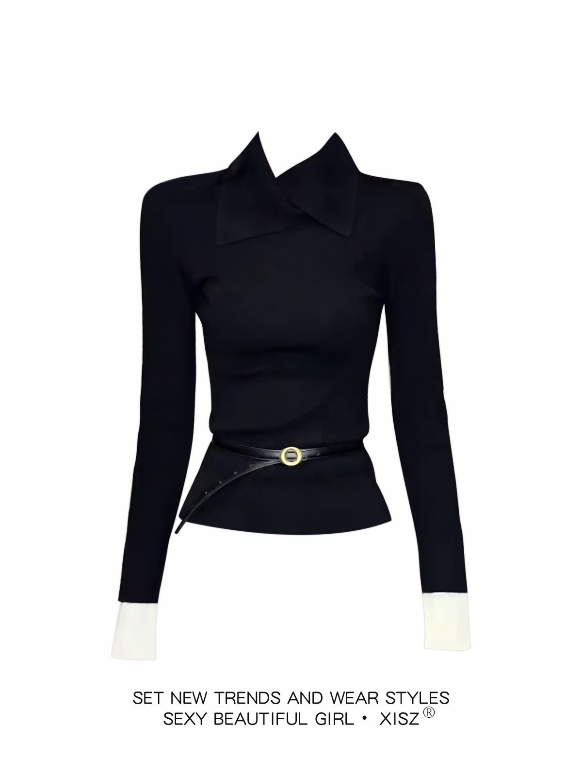 Dames Zwart Gotisch T-shirt Ha - Turtleneck Knit 90S recensie en prijs