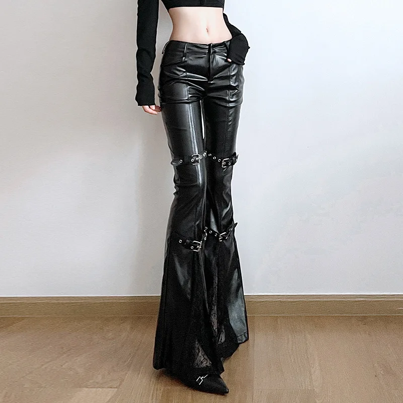 Dames PU lederen flare broek,  - Vintage Y2K recensie en prijs