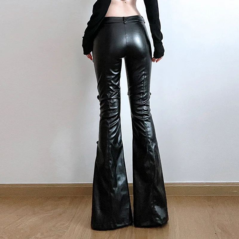 Dames PU lederen flare broek,  - Vintage Y2K recensie en prijs