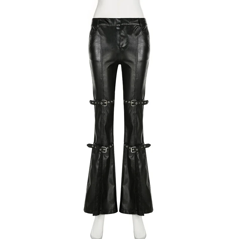 Dames PU lederen flare broek,  - Vintage Y2K recensie en prijs